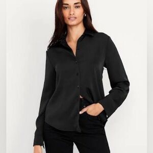 Old Navy black satin shirt